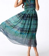 photo V-Neck Elastic Waist Boho Print Chiffon Dress by OASAP, color Multi - Image 4