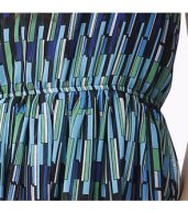 photo V-Neck Elastic Waist Boho Print Chiffon Dress by OASAP, color Multi - Image 6
