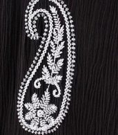 photo V-Neck Embroidery Lace Trim A-Line Boho Dress by OASAP, color Black - Image 4