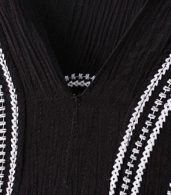 photo V-Neck Embroidery Lace Trim A-Line Boho Dress by OASAP, color Black - Image 6
