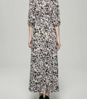 photo V-Neck Half Sleeve Front Slit Leopard Print Dress by OASAP, color Multi - Image 5