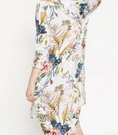 photo V-Neck Long Sleeve Floral Print High Low Slit Dress by OASAP, color Multi - Image 3