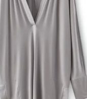 photo V-Neck Long Sleeve Loose Fit High Low Dress by OASAP - Image 8