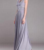 photo V-Neck Ruched Bust Sleeveless Maxi Party Dress by OASAP - Image 2