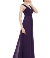 photo V-Neck Sleeveless Empire Waist Evening Party Dress by OASAP, color Purple - Image 3