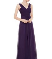 photo V-Neck Sleeveless Empire Waist Evening Party Dress by OASAP, color Purple - Image 4