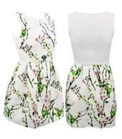 photo Vintage Floral Print Round Neck Sleeveless Dress by OASAP, color Multi - Image 7