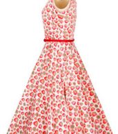 photo Vintage Strawberry Print Sleeveless A-line Dress by OASAP, color Multi - Image 2