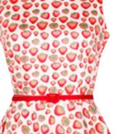 photo Vintage Strawberry Print Sleeveless A-line Dress by OASAP, color Multi - Image 4