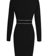 photo White Edge Decoration Pencil Dress with Belt by OASAP - Image 6