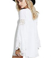 photo White Flared Sleeves Chiffon Mini Dress by OASAP, color White - Image 2