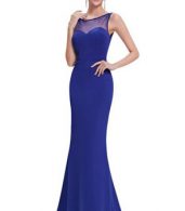 photo Womens One Shoulder Ruffle Sleeve Long Party Dress by OASAP, color Blue - Image 3