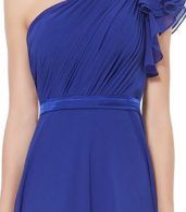 photo Womens One Shoulder Ruffle Sleeve Long Party Dress by OASAP, color Blue - Image 6