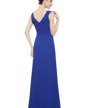 photo Womens Sleeveless Floor Length Sapphire Blue Evening Dress by OASAP, color Royal Blue - Image 2
