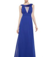 photo Womens Sleeveless Floor Length Sapphire Blue Evening Dress by OASAP, color Royal Blue - Image 3