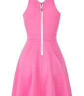 photo Zip Back Skater Dress with Buckle Straps by OASAP, color Fuchsia - Image 8