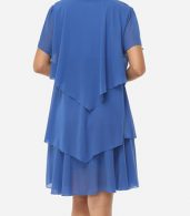 photo Rhinestone Designed V Neck Shift Dress by FashionMia, color Blue - Image 5