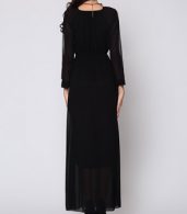 photo Hollow Out Plain Captivating Off Shoulder Maxi Dress by FashionMia, color Black - Image 4