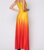 photo Gradient Sparkling Spaghetti Strap Maxi Dress by FashionMia, color Yellow - Image 3