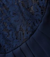 photo Hollow Out Lace Patchwork Plain Zips Elegant Stylish V Neck Maxi Dress by FashionMia, color Blue - Image 6