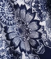 photo Bohemian Printed Split Cross Straps Loose Fitting Charming V Neck Maxi Dress by FashionMia, color Dark Blue - Image 6