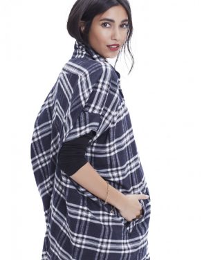 photo The Buttondown Dress by Hatch Collection, Black White Plaid - Image 4