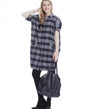 photo The Buttondown Dress by Hatch Collection, Black White Plaid - Image 5