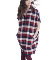 photo The Buttondown Dress by Hatch Collection, Red Blue Box Plaid - Image 7