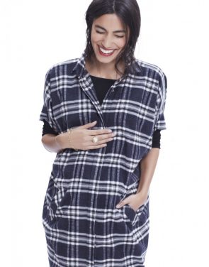 photo The Buttondown Dress by Hatch Collection, Black White Plaid - Image 8
