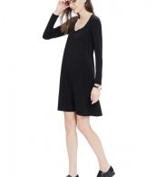 photo The Longsleeve A-Line Dress by Hatch Collection, color Black - Image 2