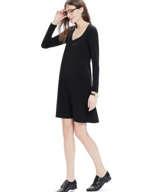 photo The Longsleeve A-Line Dress by Hatch Collection, color Black - Image 2