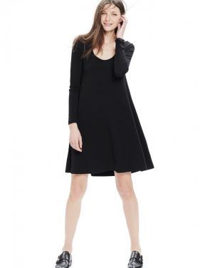photo The Longsleeve A-Line Dress by Hatch Collection, color Black - Image 1