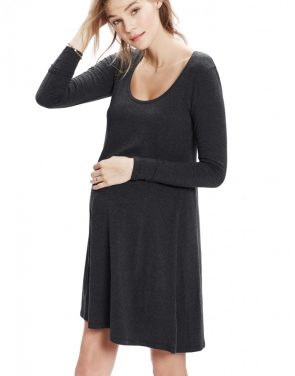 photo The Longsleeve A-Line Dress by Hatch Collection, color Charcoal - Image 4