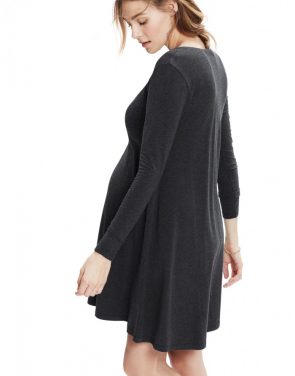 photo The Longsleeve A-Line Dress by Hatch Collection, color Charcoal - Image 9