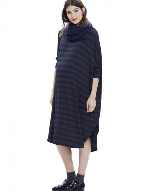photo The Jersey Drape Dress by Hatch Collection, color Charcoal Navy - Image 1