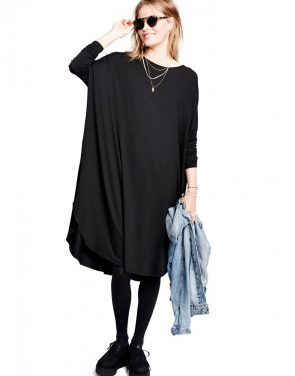 photo The Jersey Drape Dress by Hatch Collection, color Black - Image 6