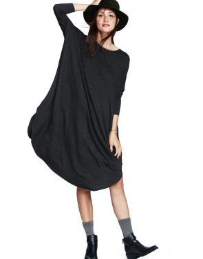photo The Jersey Drape Dress by Hatch Collection, color Charcoal - Image 7