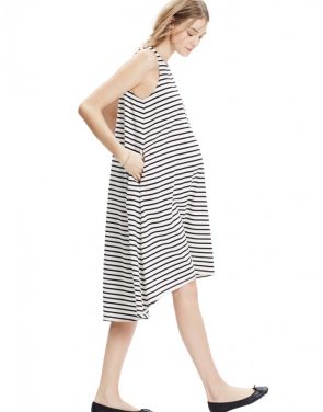 photo The Nantucket Dress by Hatch Collection, color Black Ivory Stripe - Image 2
