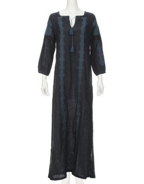 photo Maxi Bohemian Dress by Nili Lotan, Dark Navy/Indigo color - Image 1