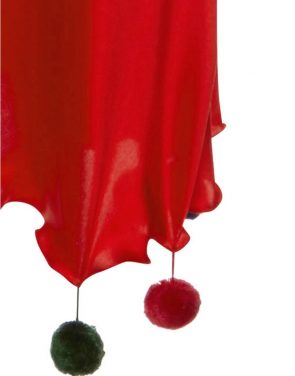 photo Silk Dress with Pom Pom Hem by Natasha Zinko, Red color - Image 4