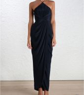 photo Silk Tuck Long Dress by Zimmermann, French Navy color - Image 2
