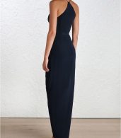 photo Silk Tuck Long Dress by Zimmermann, French Navy color - Image 4
