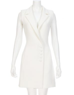 photo Textured Crepe Sleeveless Dress by Nicholas D1015TCA16, Ivory color - Image 1