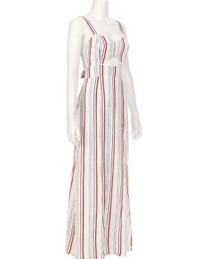 photo Stripe Cutout Maxi Dress by Tularosa TR16D243S16, Blue/Red Stripe color - Image 2