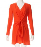 photo Long Sleeve Knot Front Dress by 3.1 Phillip Lim E1719762SGGF16, Red Poppy color - Image 1