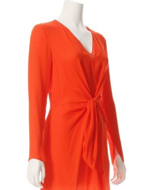 photo Long Sleeve Knot Front Dress by 3.1 Phillip Lim E1719762SGGF16, Red Poppy color - Image 3