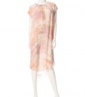 photo Shirred Combo Dress by Raquel Allegra Y64-6406F16, Rose Quartz Tie Dye color - Image 1