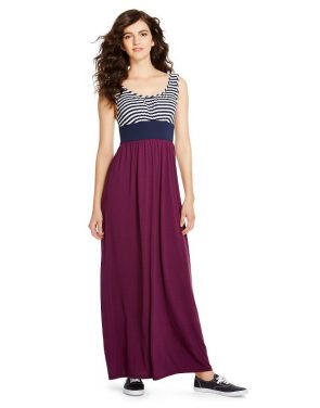 photo Maxi Dress by Mossimo Supply Co., color Navy/White Stripe/Plum - Image 1