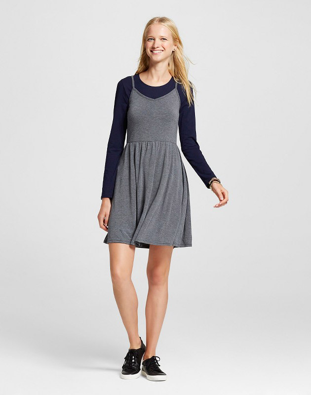 photo Knit Swing Skater Dress by Mossimo Supply Co., color Grey - Image 1
