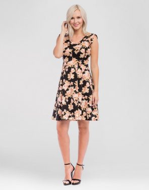 photo Maternity Floral Print Scoop Neck Dress by Expected by Lilac, color Black - Image 1